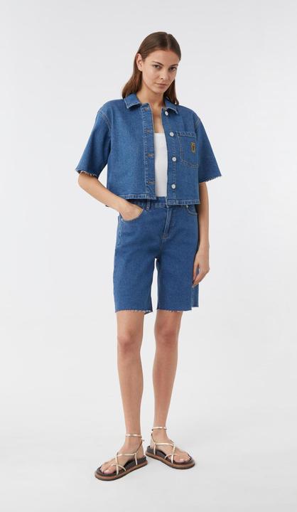 Immagine prodotto Comma Bluse Kurzes Denim-Hemd im Boxy Fit (36)