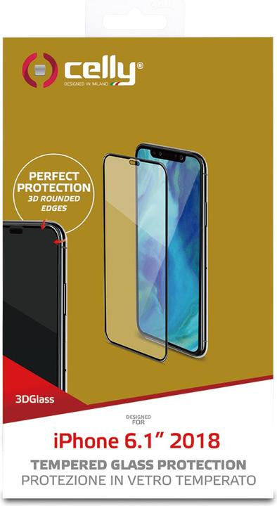 Image du produit Celly Film protecteur d'écran transparent 3D Glass Apple 1 pc (1 pcs, Apple iPhone XR)