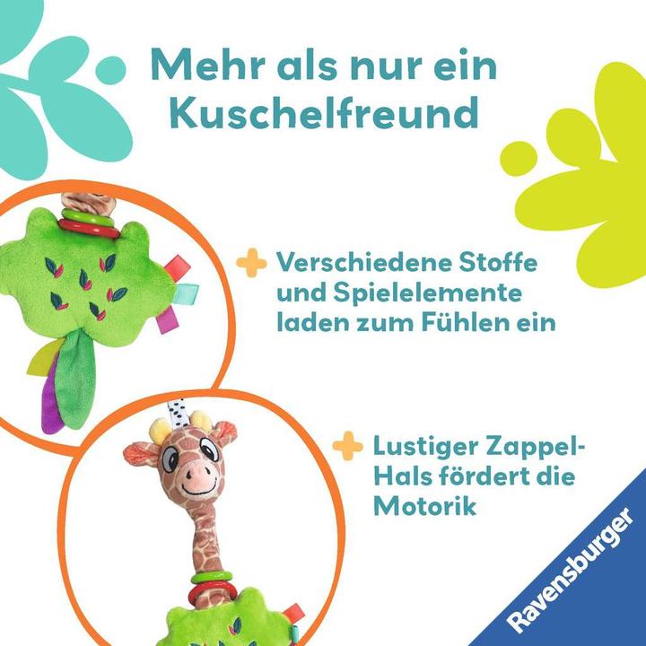 Produktbild Ravensburger 4851 play+ Zappel-Giraffe, Kuscheltier mit lustigem Spieleffekt, Baby-Spielzeug ab 0
