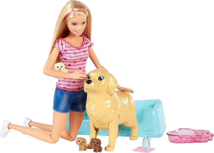 Image du produit Barbie chien mère, chiot poupée