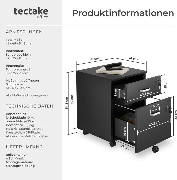 Immagine prodotto tectake Vagur (40 x 46 x 54,5 cm)