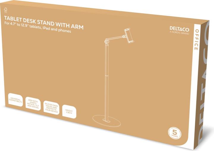 Produktbild Deltaco Universalus grindų stovas OFFICE, planšetėms, 4,7" - 12,9" / ARM-0561 (Volla Tablet)