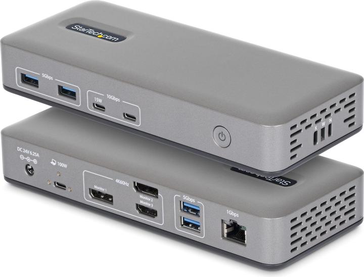 StarTech 3X MONITOR USB-C DOCK 100W PD (USB-C, 7 Ports)