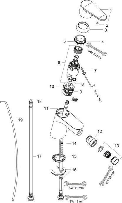 Produktbild hansgrohe Focus Einhebel-Bidetmischer mit Zugstangen-Ablaufgarnitur