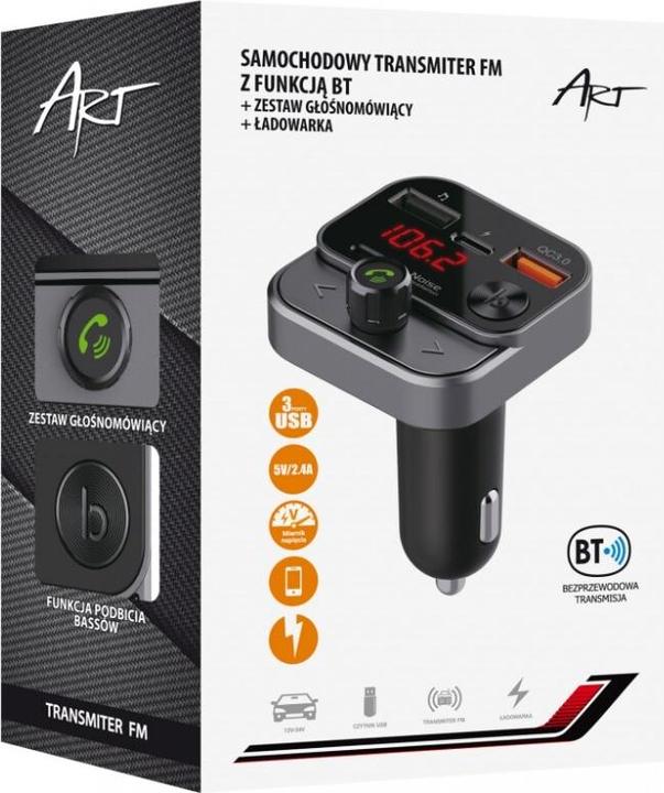 Image du produit Art FM MP3 car transmit ter with BT,USB FM-84B