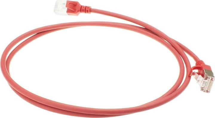 Produktbild ACT Red 7 meter LSZH U/FTP CAT6A datacenter slimline patch cable snagless with RJ45 connectors (U/FTP, CAT6a, 7 m)