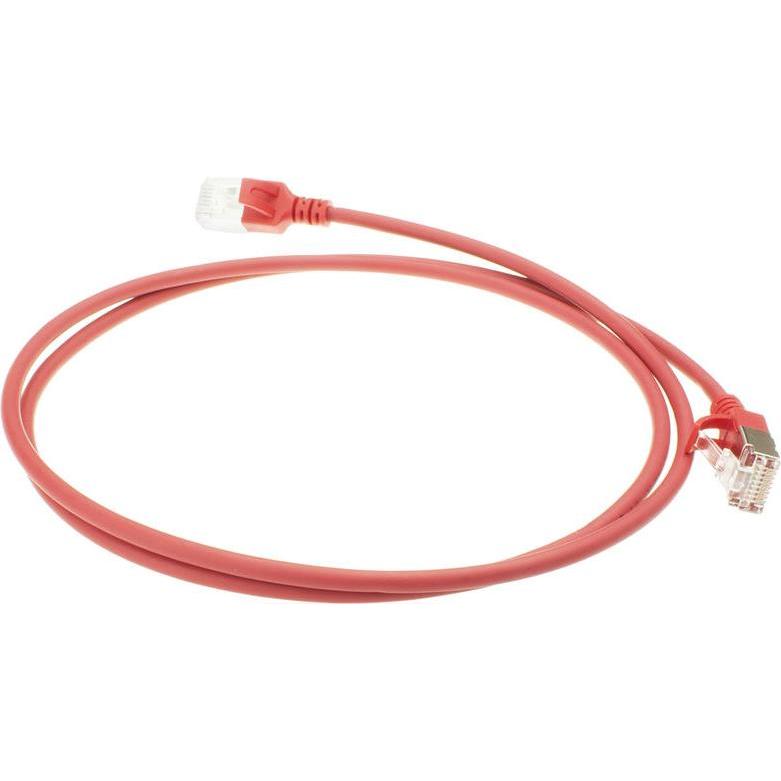 Thumbnail - ACT Red 7 meter LSZH U/FTP CAT6A datacenter slimline patch cable snagless with RJ45 connectors (U/FTP, CAT6a, 7 m), Netz...