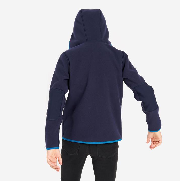 Actual product image Tribord Fleece jacket sailing kids warm reversible 500 navy blue/blue (140)