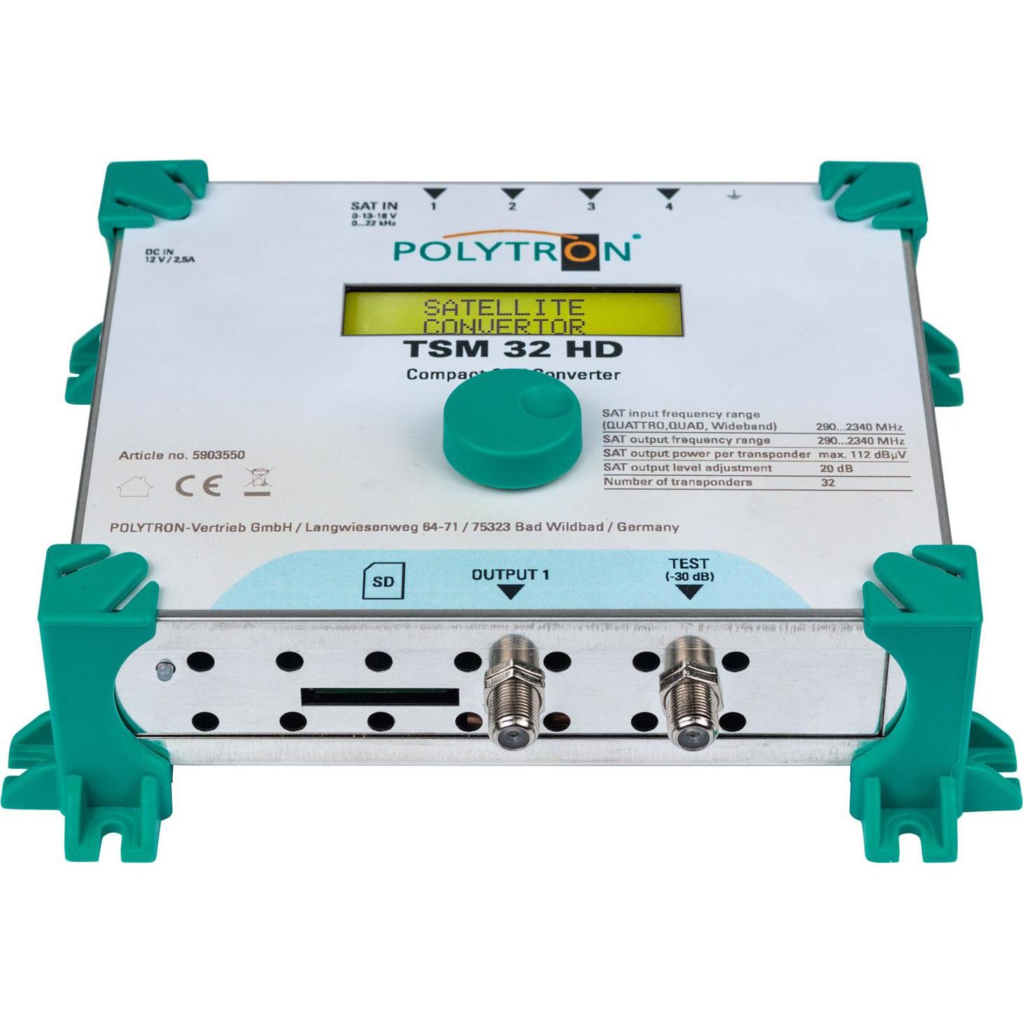 Polytron Convertitore TSM 32 HD SAT, soluzione multiswitch SAT a cavo singolo, 4 ingressi convertiti in fino (Soluzione a cavo singolo), Accessori per