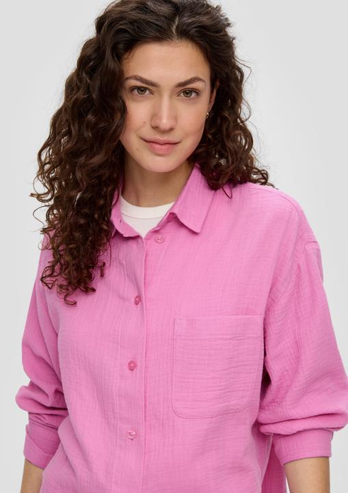 Produktbild s.Oliver Bluse Relaxed-Fit-Hemdbluse mit Musterstruktur (L)