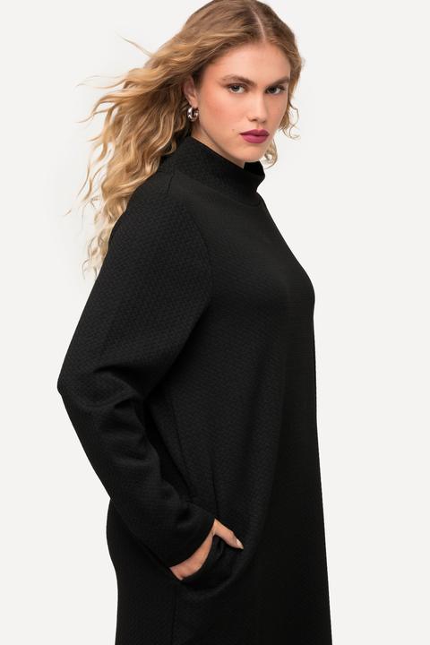 Image du produit Ulla Popken Robe en molleton texturé à col montant et manches longues (46, 48)