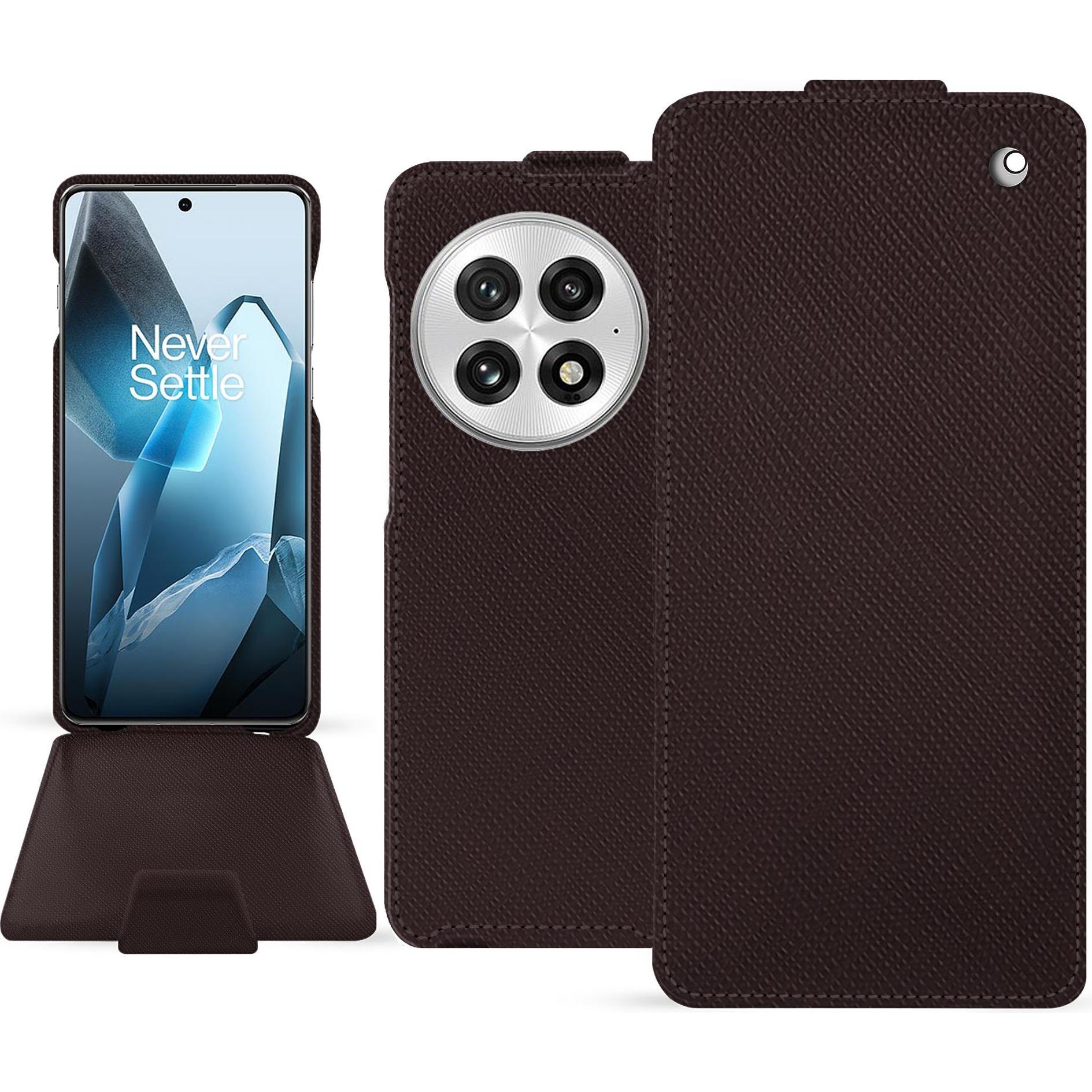 Noreve Lederschutzhülle vertikal (OnePlus 13), Smartphone Hülle, Braun