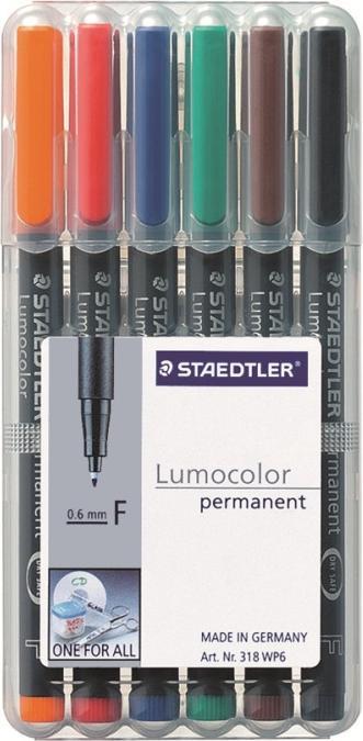Produktbild Staedtler Lumocolor permanent (Mehrfarbig, 0.60 mm, 6 x)