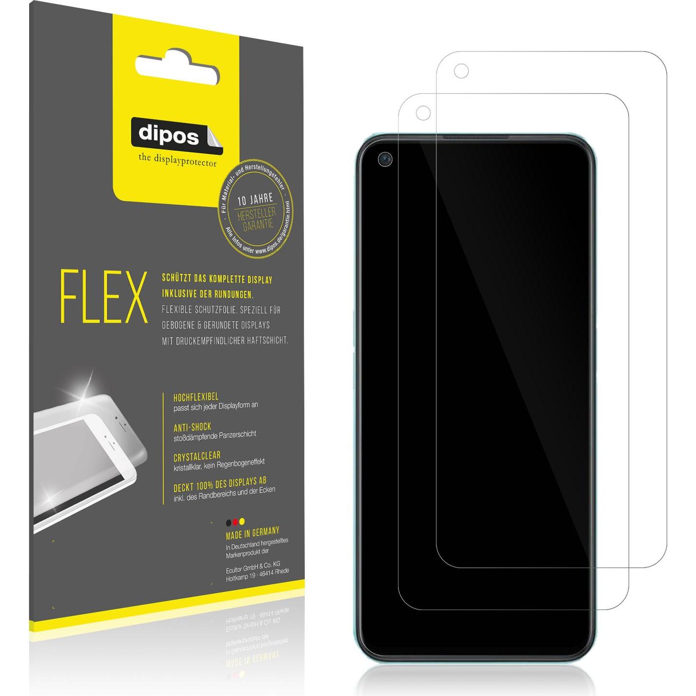 Dipos Displayschutzfolie Full-Cover 3D (2 Stück, OnePlus Nord CE 2 Lite), Smartphone Schutzfolie, Transparent