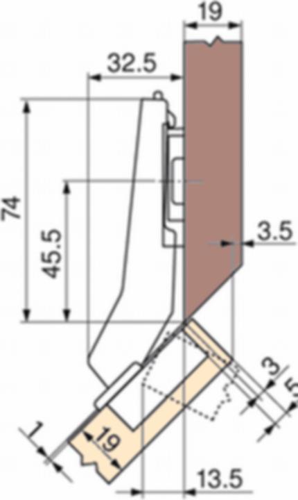 Immagine prodotto Blum 79B3558 NI cern.angolo BM 45° II avvi.