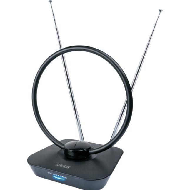 Schwaiger Antenna per interni (Antenna interna, 36 dB, DVB-T / -T2), Parabola + Antenna, Nero