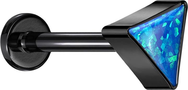 Immagine prodotto Star Piercing Micro Labret filetto interno nero triangolo nero blu opale (Titanio, senza ottone)