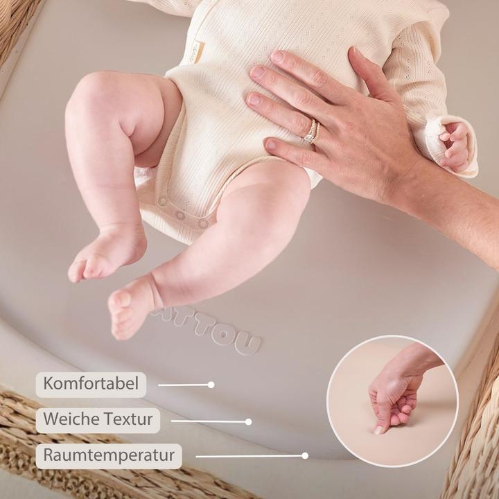 Productafbeelding Nattou changing mat made of soft PU foam washable changing mat approx 50 x 70 cm Softy clay colours (50 x 70 cm)