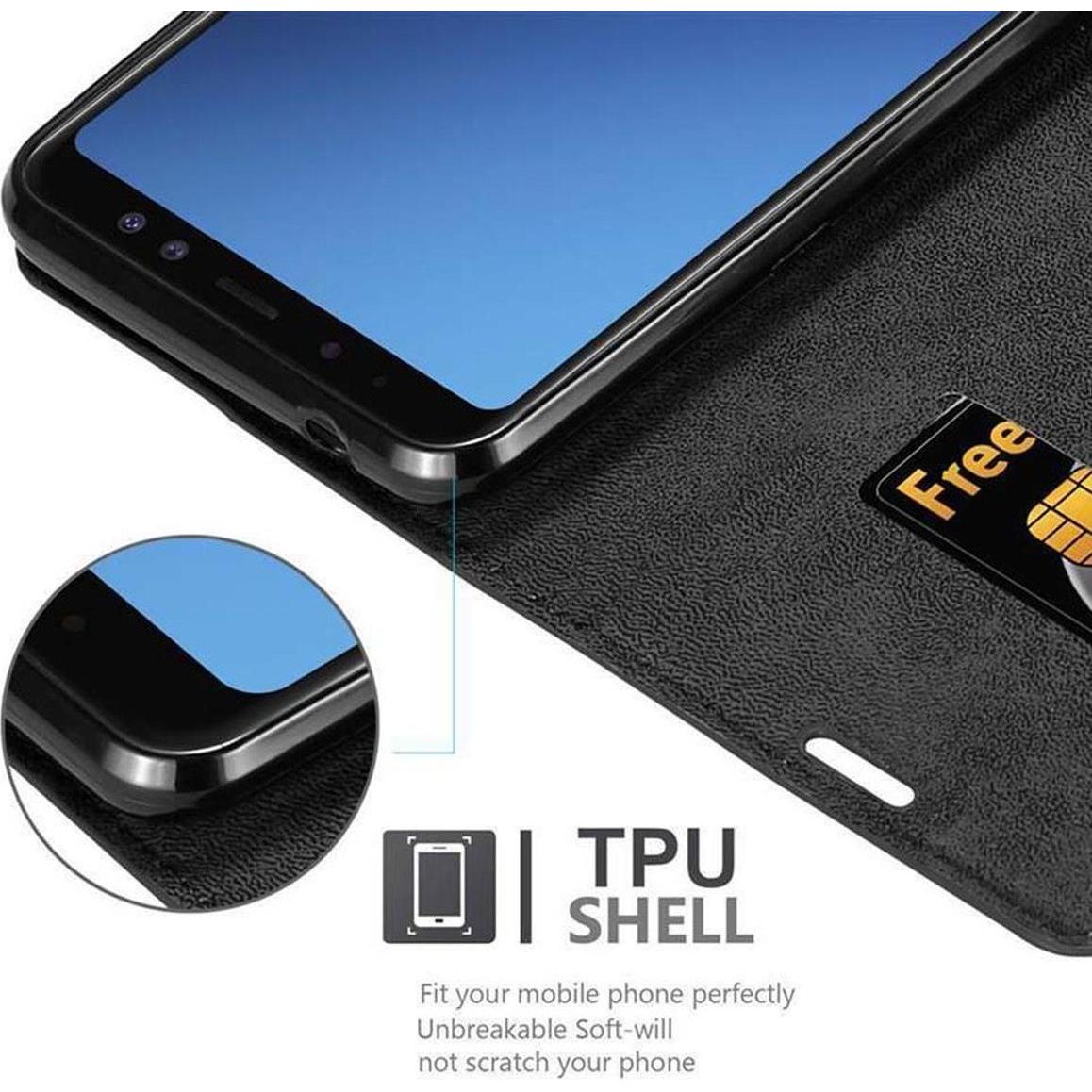 Thumbnail - Cadorabo Book Invisible Magnet Cover (Samsung Galaxy A8 (2018)), Smartphone Hülle, Schwarz