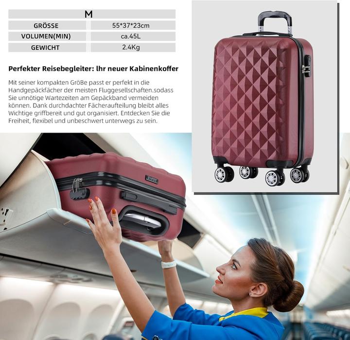 Image du produit Beibye 3-teiliges Hartschalenkoffer-Set (115 l)
