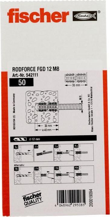 Image du produit Fischer Rodforce FGD 12 M8 (50 pcs)