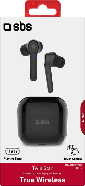 Actual product image SBS Stereo Wireless TWS BT410 Headset, black (2.50 h, Wireless)