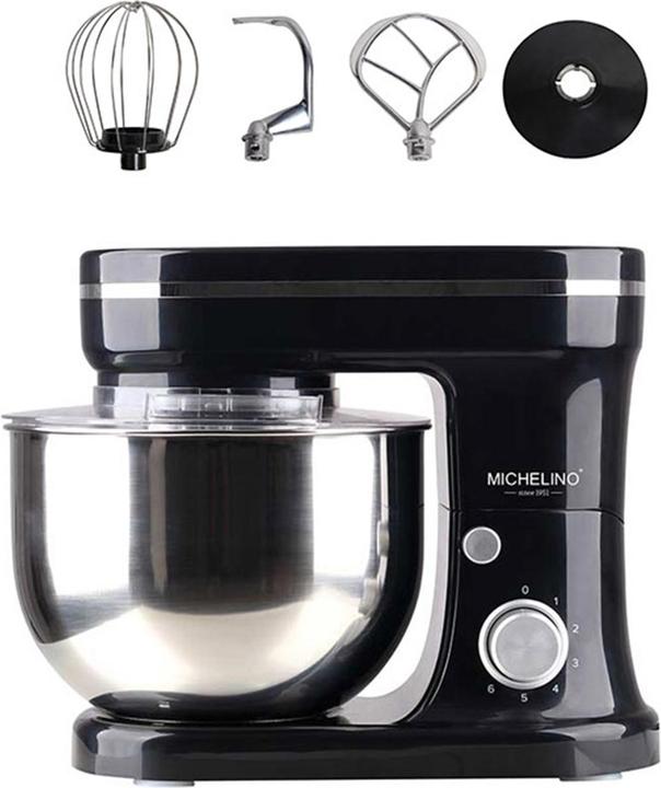 Michelino Küchenmaschine 1200 Watt Schwarz mit Zubehör (1200 W)