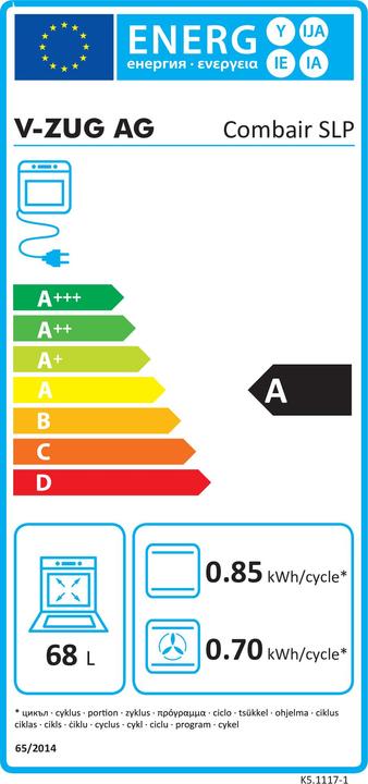 Energie-Label V-Zug Combair SLP 60 BCSLP60cX