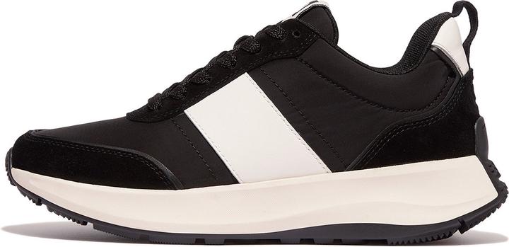 Fitflop F-Mode Flow Sneaker - Nylon & Suede Mix ZWART - Maat 37 (37)