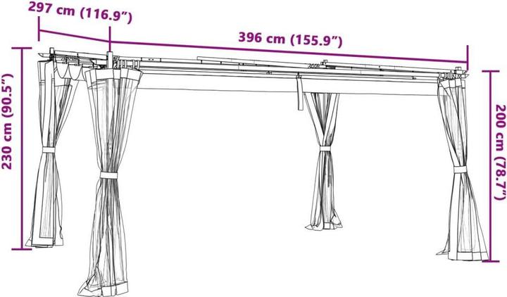 Image du produit vidaXL Pavillon (396 cm, 297 cm)