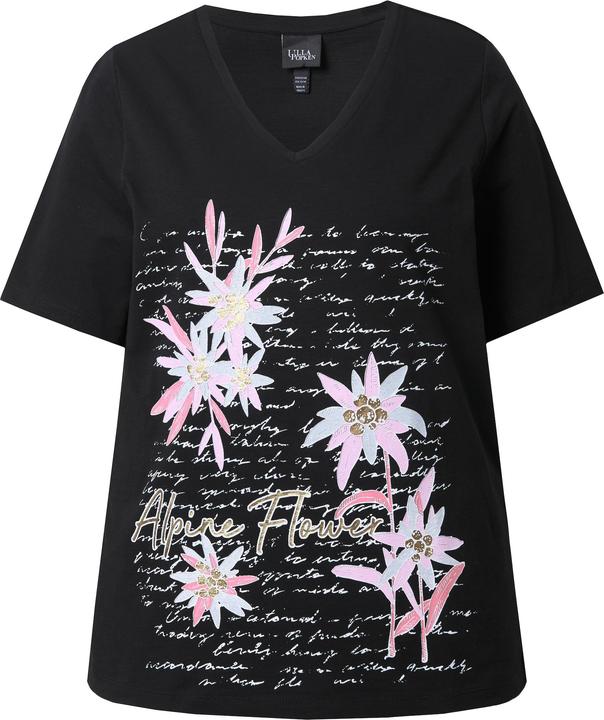 Image du produit Ulla Popken T-shirt à imprimé esprit traditionnel bavarois. Manches courtes et col en V. Coupe Classic (56)
