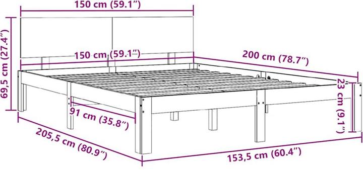 Image du produit vidaXL Bettrahmen (150 x 200 cm)
