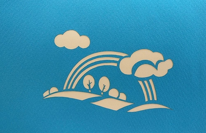 Produktbild Hervorragend 3D Pop-up Karte Regenbogen Blau
