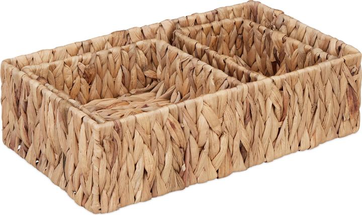 Actual product image Relaxdays 3-piece water hyacinth basket set (3 x, 36 x 22 x 10 cm)