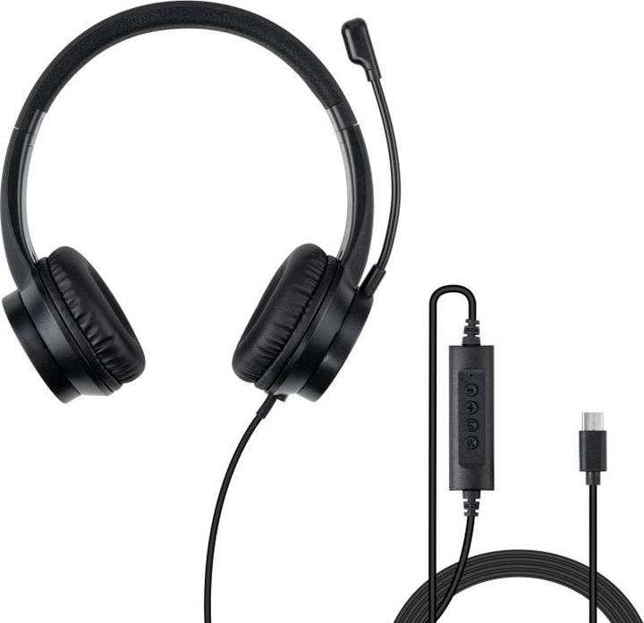 Actual product image Lindy USB-C Office-Headset mit USB A zu C Adapter (20439) (Cable, USB-C)