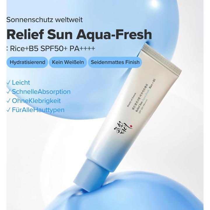 Actual product image Beauty of Joseon Relief Sun Aqua Fresh + B5 (Suntan cream, SPF 50+, 50 ml)