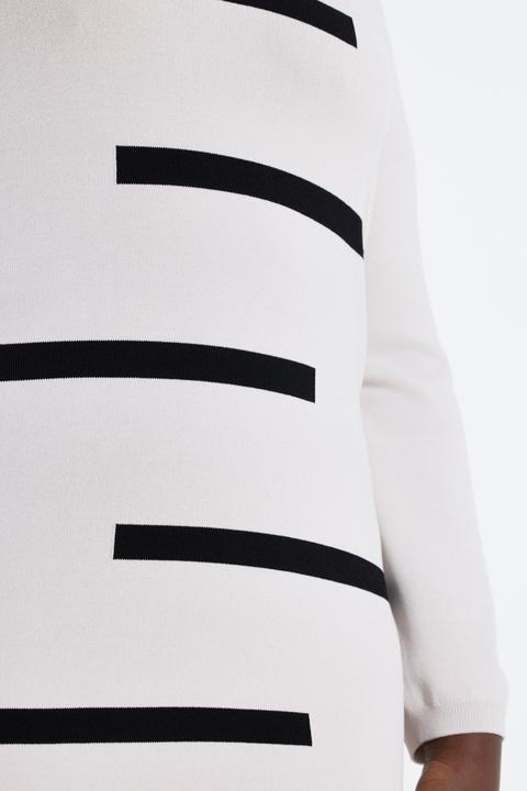 Produktbild Ulla Popken Pullover, Streifen, V-Ausschnitt, Langarm (46, 48)