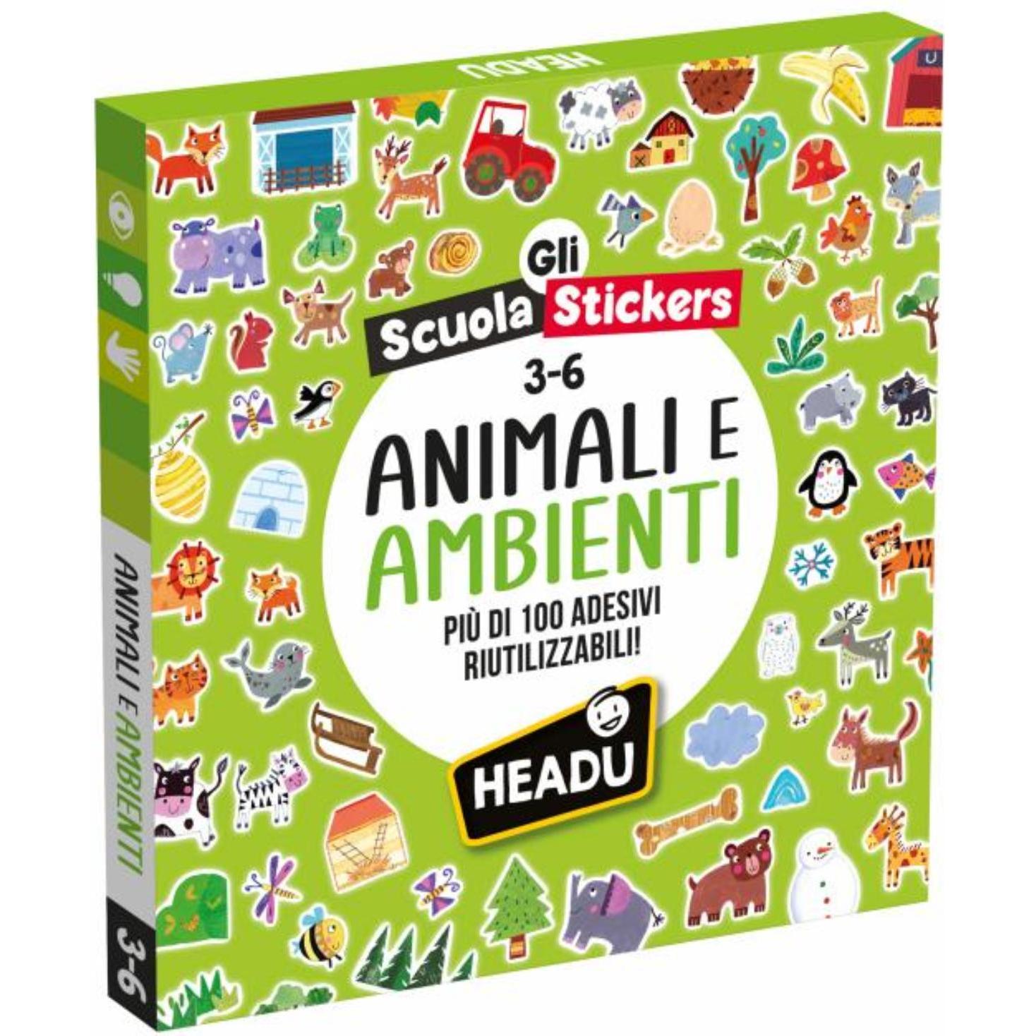 Headup Games, Sticker, Scuola Stickers Animali e Ambienti