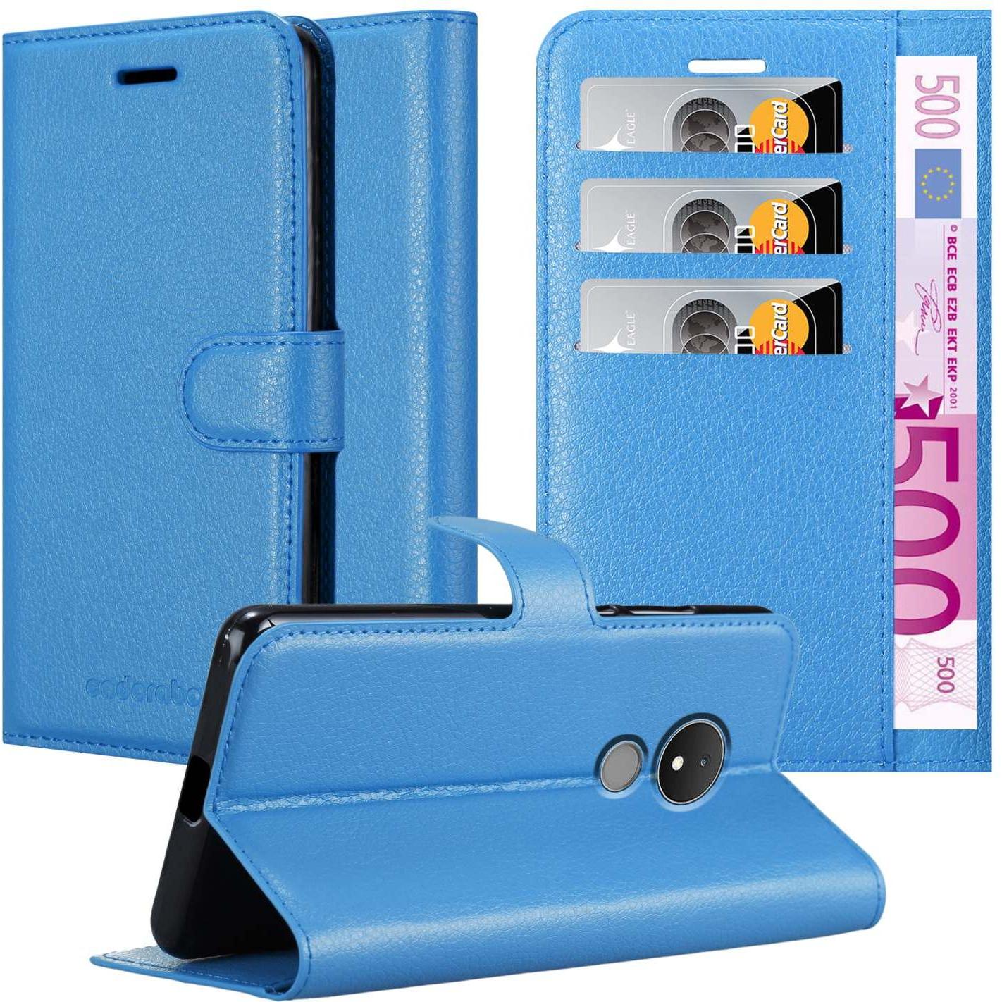 Cadorabo Book Stand Hülle für Nokia C21 (Nokia C21), Smartphone Hülle, Blau