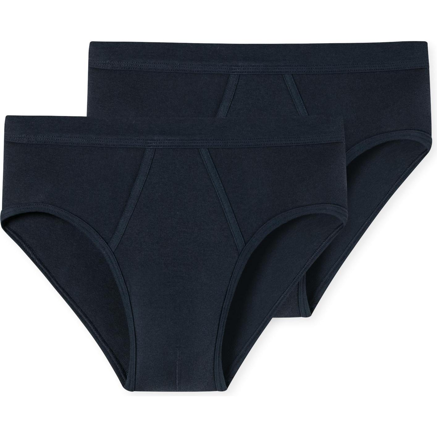 Schiesser, Herren, Unterhosen, 2er Pack Cotton Essentials Feinripp Sportslip / Unterhose, Blau, (XXL, 2er Pack)