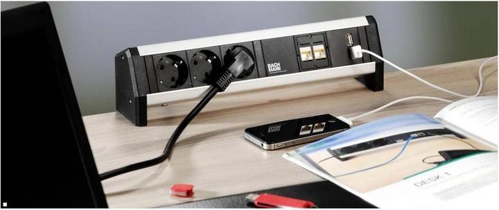 Actual product image Bachmann DESK 1, 2x socket (902.1131) (2x, CEE 7/3, Type 13, Type 23)
