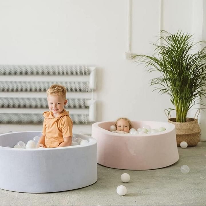 Image du produit Activity Board Waldorf Baby Piscine à balles ronde 90x30cm avec 200 balles, Piscine à balles cadeau - Rose clair