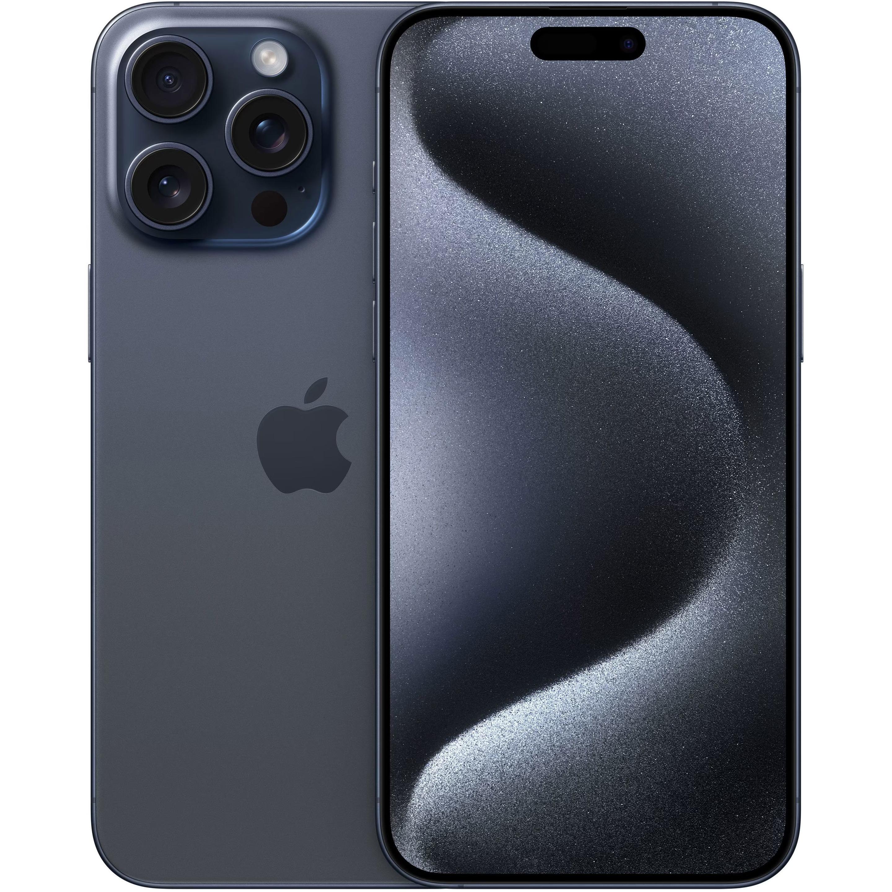 Apple iPhone 15 Pro Max (1000 GB, Blue Titanium, 6.70", SIM + eSIM, 48 Mpx, 5G), Smartphone, Blau