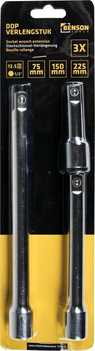 Actual product image Benson Socket wrench extension 3 pieces 1/2" x 3" 6" 9" (1/2")