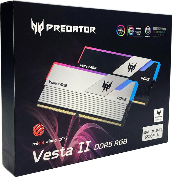 Produktbild Acer Predator Vesta II (2 x 16GB, 6000 MHz, DDR5-RAM, DIMM)