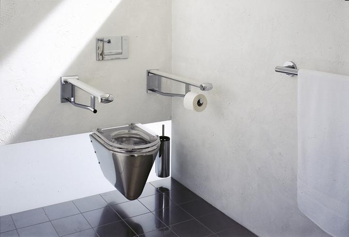 Image du produit Keuco Barre d'appui pliante WC PLAN CARE 700mm, chromé/gris clair 700 mm, chromé/gris clair