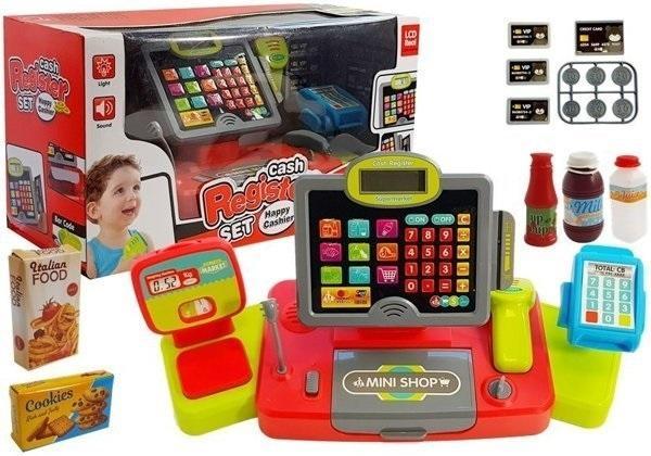Lean Toys Cash register black and red children's shop