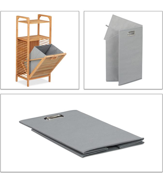 Immagine prodotto Relaxdays Mobiletto con cesto portabiancheria (40 x 30 x 95 cm)