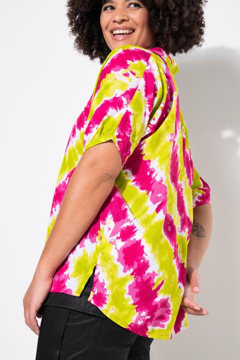 Image du produit Angel of Style Bluse, A-Linie, Batik-Muster, Halbarm (48)