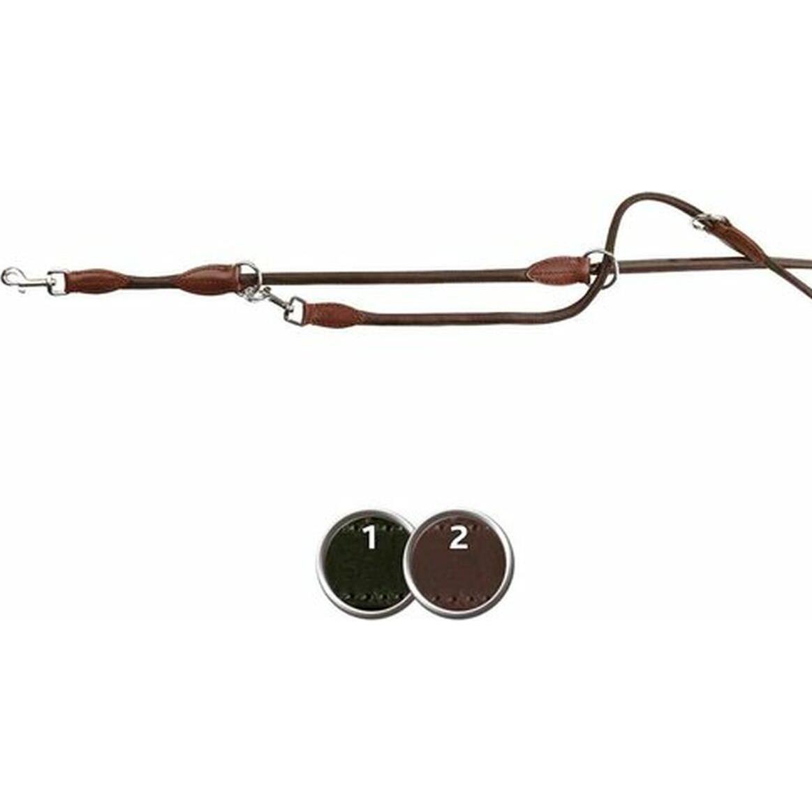 Active Laisse Réglable, Ronde Cousue, S–M: 2,00 M/Ø 8 Mm, Marron On Foncé - Mon Animalerie